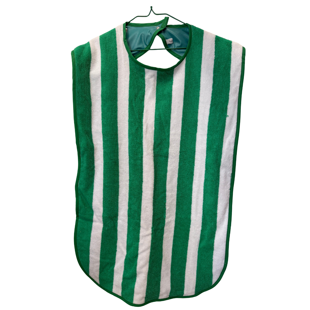 Green stripe extra long adult bib #Dementia #Disability