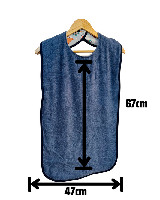 Blue extra long adult bib #Dementia #Disability