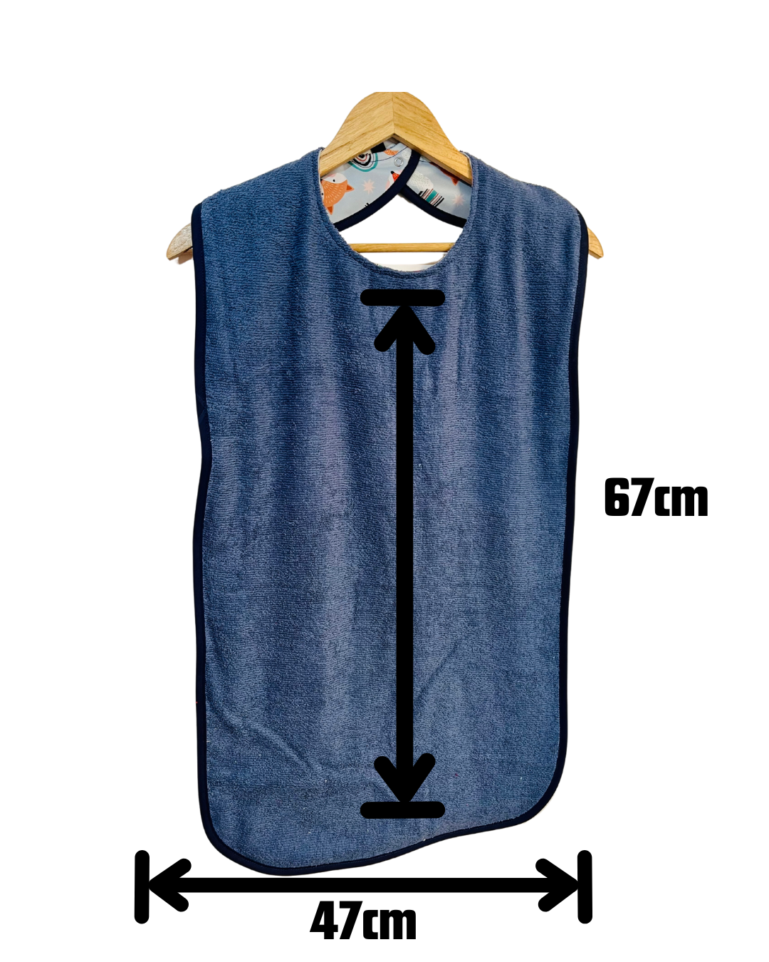 Blue extra long adult bib #Dementia #Disability