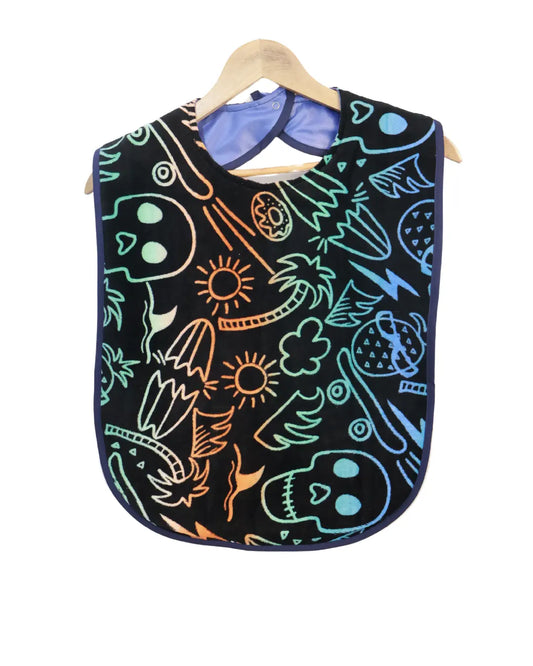 Skulls and treasures adult/child bib #Dementia #Disability