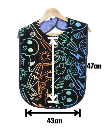 Skulls and treasures adult/child bib #Dementia #Disability