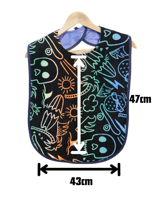 Skulls and treasures adult/child bib #Dementia #Disability